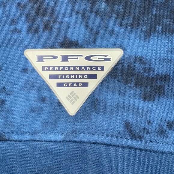 NWT Mens Small Blue & Black Columbia PFG™ Super Terminal Fleece Pullover Hoodie - Picture 9 of 11